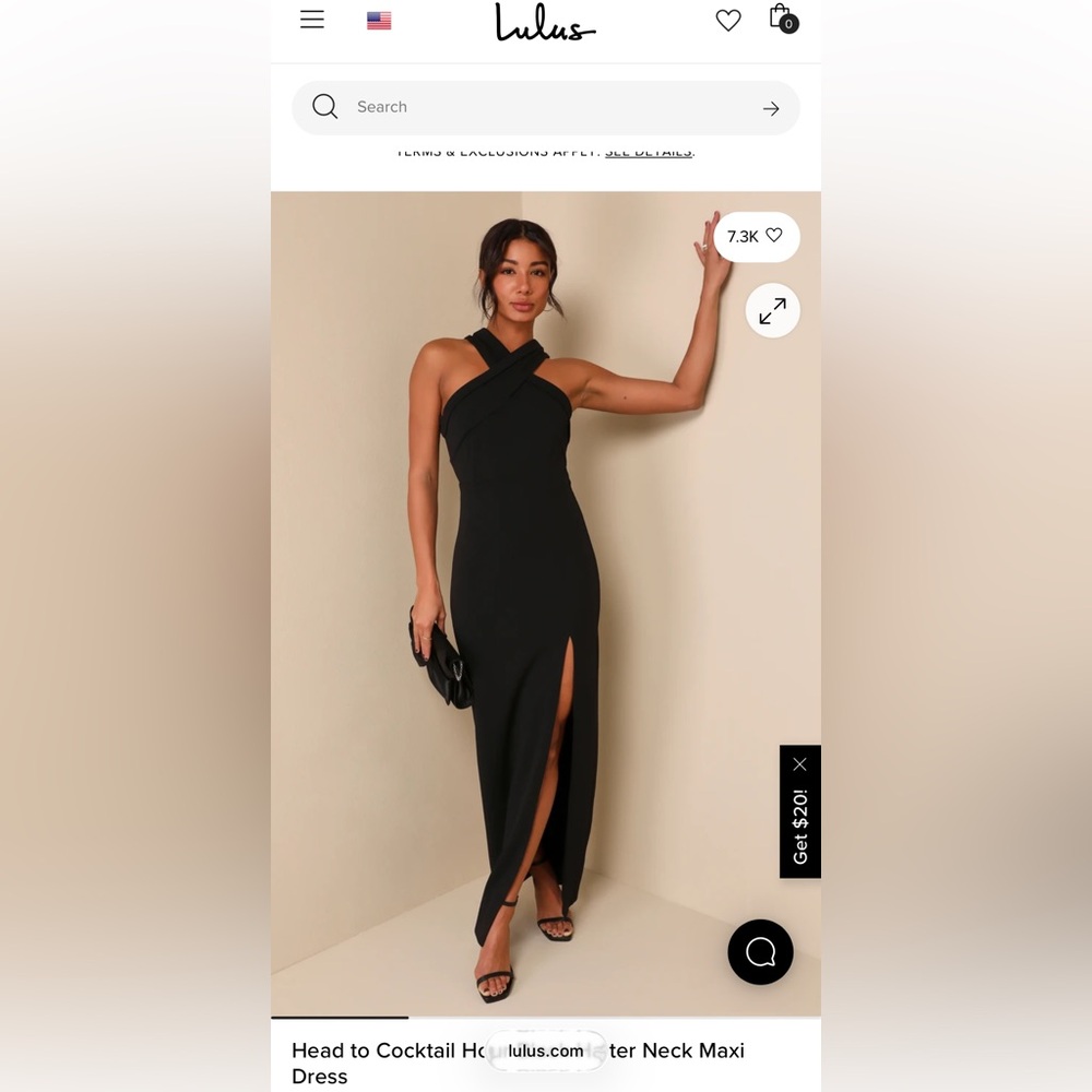 Women’s Lulus Black Halter Cocktail Dress